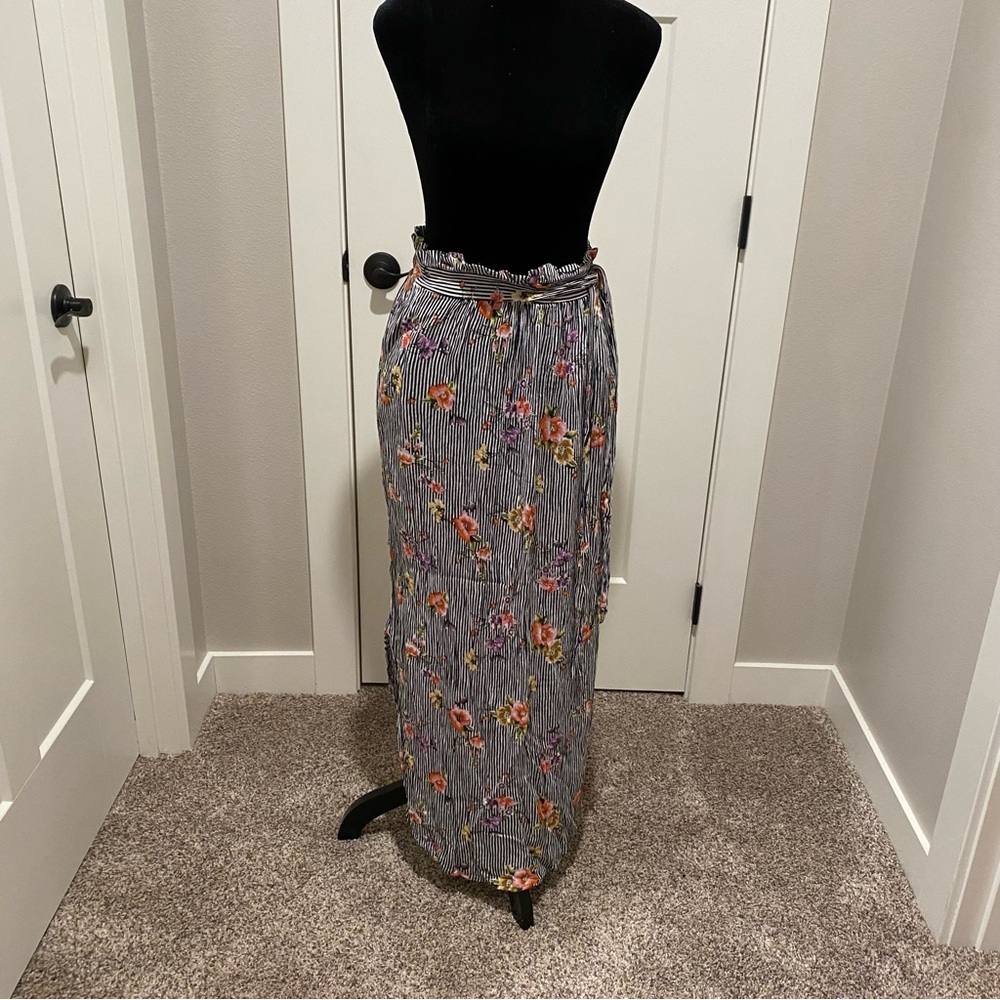 Potter's Pot Black Floral Maxi Skirt